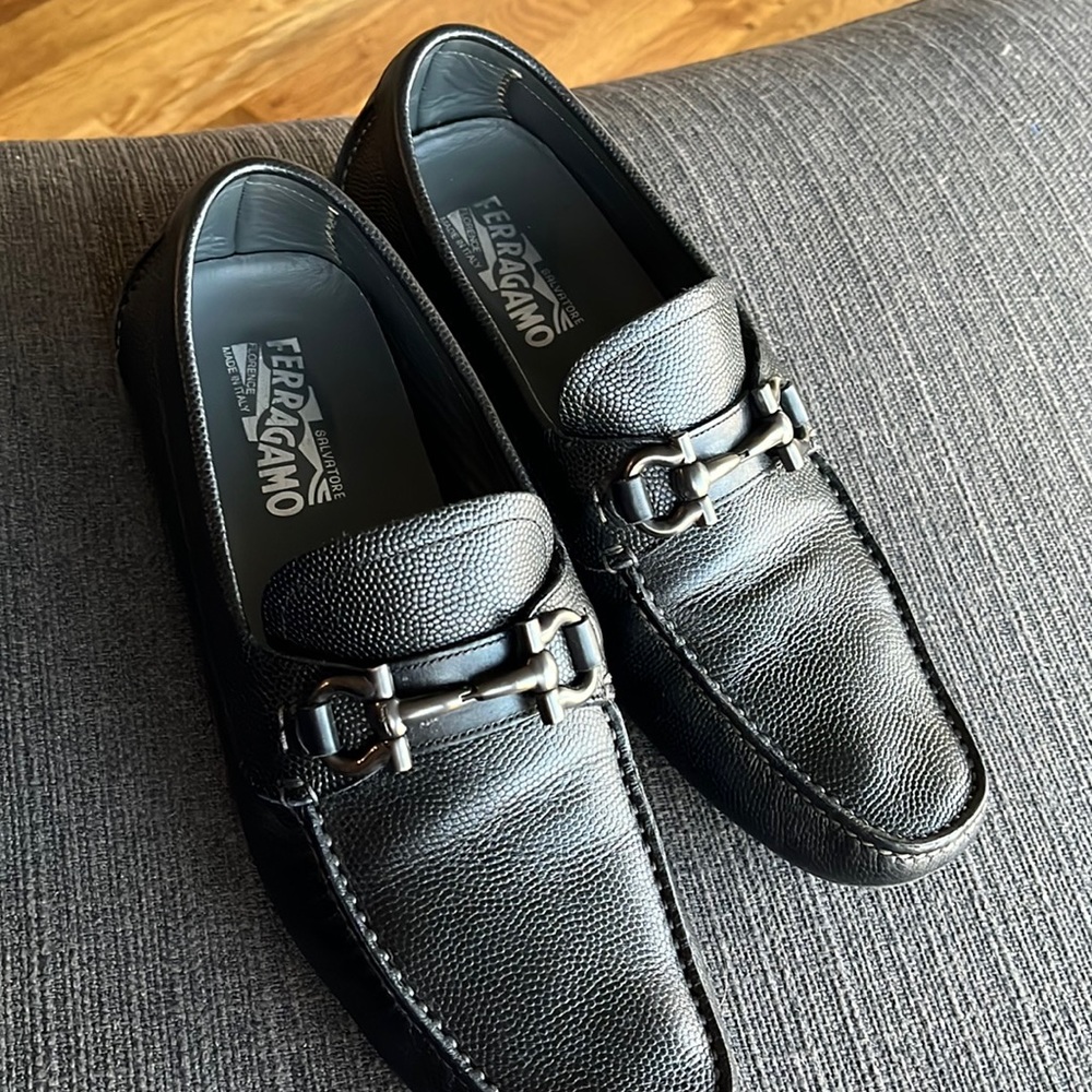 Ferragamo loafers black 9 1/2 D